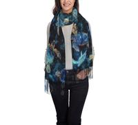 JEJEA Châle pashmina imprimé tortue de mer pour robe de soirée, demoiselle d'honneur, mariage, écharpe douce d'hiver