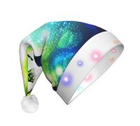 JEJEA Chapeau de Père Noël imprimé ballon de football cool adulte LED, chapeau de Noël avec lumières pour femmes et hommes, fournitures de fête du Nouvel An