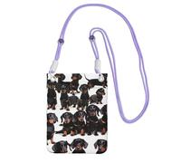 JEJEA Dachshund Weiner Sac à bandoulière pour téléphone portable à bandoulière pour homme et femme avec sangle réglable, pour voyage, shopping, violet, Taille unique
