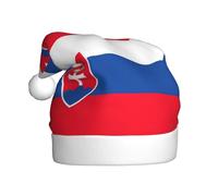 JEJEA Drapeau de la Slovaquie Imprimé Gorros De Navidad Para Adultos, Chapeaux de Père Noël pour Drôles, Nouveautés Chapeaux de Noël pour Fête de Noël