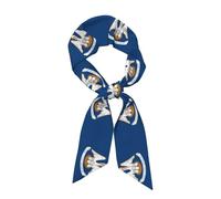 JEJEA Écharpe de cou soyeuse à imprimé drapeau de l'État de Louisiane, foulard tendance en satin soyeux pour femme, écharpes légères et gracieuses en soie, Noir , taille unique