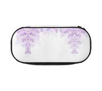 JEJEA Encadrement de fleurs lilas en fleur de grande capacité, trousse à crayons, grande capacité, pochette de rangement, Noir , Taille unique, Organiseur de sac