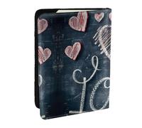 JEJEA Étui de voyage avec inscription « I Love You Words with Hearts » pour cartes de crédit, passeport, passeport, Noir , Taille unique