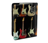 JEJEA Étui de voyage pour cartes de crédit, passeport, passeport, étui pour voyage, motif guitare, Noir , Taille unique