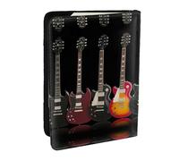JEJEA Étui de voyage pour cartes de crédit, passeport, passeport imprimé guitare électrique, Noir , Taille unique
