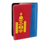 JEJEA Étui de voyage pour cartes de crédit, passeport, passeport, portefeuille, avec imprimé drapeau de la Mongolie, Noir , Taille unique
