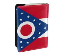 JEJEA Étui de voyage pour passeport, passeport, carte de crédit imprimé drapeau de l'État de l'Ohio, Noir , Taille unique