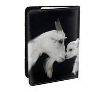 JEJEA Étui de voyage pour passeport, passeport, passeport, bébé, chèvre mignon avec imprimé mère, Noir , Taille unique