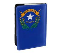 JEJEA Étui de voyage pour passeport, passeport, passeport, carte de crédit imprimé drapeau de l'État du Nevada, portefeuille pour les voyages, Noir , Taille unique