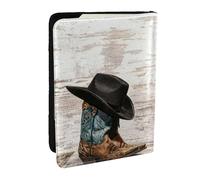 JEJEA Étui de voyage pour passeport, passeport, passeport imprimé chapeau et bottes de cowboy, Noir , Taille unique