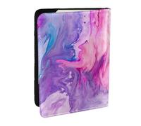 JEJEA Étui pour cartes de crédit, passeport, passeport, portefeuille, avec imprimé coloré et marbré violet, Noir , Taille unique