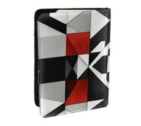 JEJEA Étui pour cartes de crédit, passeport, passeport, portefeuille pour voyage, motif géométrique abstrait, Noir , Taille unique