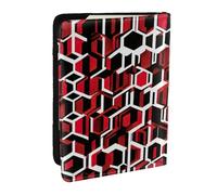 JEJEA Étui pour cartes de crédit, passeport, passeport, portefeuille pour voyage, motif géométrique abstrait, Noir , Taille unique