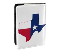 JEJEA Étui pour passeport, passeport, carte de crédit, carte de l'État du Texas, imprimé carte de crédit, portefeuille pour les voyages, Noir , Taille unique