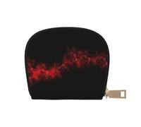 JEJEA Explosion Burst Porte-cartes de crédit imprimé rouge et noir, petit portefeuille avec fermeture éclair, porte-cartes en cuir, blanc, Taille unique