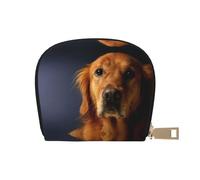 JEJEA Golden retriever1 Portefeuille en cuir avec fermeture éclair pour cartes de crédit, blanc, Taille unique