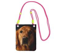 JEJEA Golden Retriever1 Sac à bandoulière imprimé pour homme et femme, sac à bandoulière réglable, pour voyage, shopping, Fuchsia, Taille unique