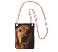 JEJEA Golden Retriever1 Sac à bandoulière imprimé pour homme et femme, sac à bandoulière réglable, pour voyage, shopping, rose, Taille unique