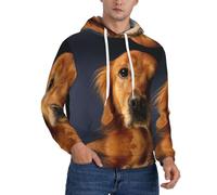 JEJEA Golden Retriever1 Sweat à capuche décontracté à manches longues pour homme confortable et respirant avec poche, Noir , XS