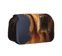 JEJEA Golden retriever1 Trousse à crayons avec imprimé pour crayons, maquillage, boîte de rangement multifonction pour les adluts, Noir , Taille unique, Trousse de toilette