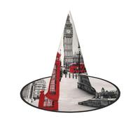 JEJEA Grand chapeau de sorcière rouge pour femme Motif cabine téléphonique Londres