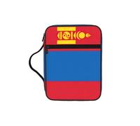 JEJEA Grand étui de rangement pour la Bible avec imprimé drapeau mongol pour femme, sac de rangement avec poche zippée et poignée