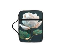 JEJEA Grande housse de bible avec imprimé floral 3D pour femme, sac de rangement pour bible avec poche zippée et poignée
