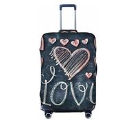 JEJEA Housse de protection pour valise avec inscription « I Love You Words with Hearts » - Lavable - Anti-rayures, Noir , M