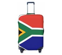 JEJEA Housse de protection pour valise, lavable, anti-rayures, motif drapeau de l'Afrique du Sud, Noir , L