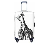 JEJEA Housse de protection pour valise, lavable et anti-rayures Motif girafe africaine, Noir , XL