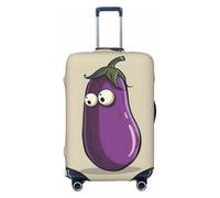 JEJEA Housse de protection pour valise, motif aubergine, lavable, anti-rayures, Noir , L