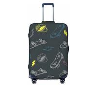 JEJEA Housse de protection pour valise, motif graffiti, skateboard, lavable, anti-rayures, Noir , M