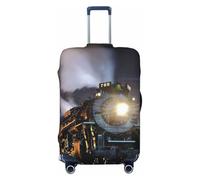 JEJEA Housse de protection pour valise, motif train à vapeur, lavable, anti-rayures, Noir , XL