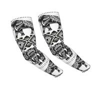 JEJEA Manchons de bras de compression pour homme et femme, motif éléphant bohémien, refroidissement UV, manches de compression pour l'extérieur