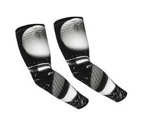 JEJEA Manchons de compression pour homme et femme, motif golf, noir et blanc, refroidissement UV, protection solaire, manchon de compression pour l'extérieur