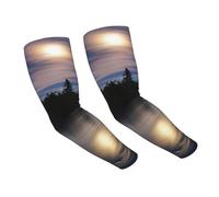 JEJEA Moonlit Canoe Allagash River Print Cool UV Sun Protection Bras Manchons pour Homme Femme Sport Compression Manchon pour Extérieur