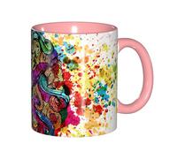 JEJEA Mug en poterie avec impression « Left and Right Brain Advantage » - 325 ml - Tasses à café en céramique élégantes avec coffret cadeau pour femme - 6 couleurs