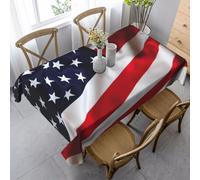 JEJEA Nappe rectangulaire avec imprimé drapeau américain - Nappe douce et infroissable pour salle à manger ou décoration de Noël