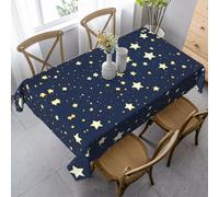 JEJEA Nappe rectangulaire bleu marine avec imprimé ciel et étoiles - Nappe douce infroissable pour salle à manger ou décoration de salle à manger de Noël