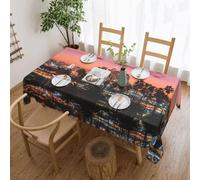 JEJEA Nappe rectangulaire imperméable et infroissable pour table de cuisine et salle à manger Motif palmiers Los Angeles