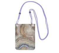 JEJEA Onyx Stone Sac à bandoulière imprimé bleu pâle pour homme et femme, sac à bandoulière réglable, pour voyage, shopping, violet, Taille unique