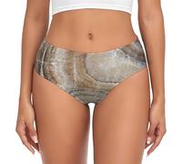 JEJEA Onyx Stone Slip imprimé bleu pâle pour femmes, sous-vêtements taille haute, culotte à couverture complète pour femmes, sous-vêtements extensibles, Noir , 4XL