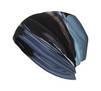 JEJEA Orca Killer Whale Bonnet tricoté avec imprimé d'épaulard chaud pour l'hiver, bonnet tête de mort double couche pour homme et femme, bonnet tricoté pour adulte noir