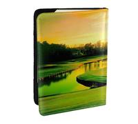 JEJEA Organiseur de voyage imprimé parcours de golf pour cartes de crédit, passeport, passeport, portefeuille pour les voyages, Noir , Taille unique