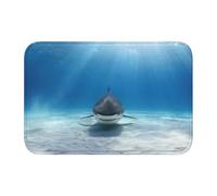 JEJEA Paillasson antidérapant en velours cristal lavable avec dos en caoutchouc antidérapant pour l'intérieur Motif requin tigre