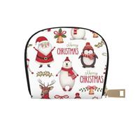 JEJEA Porte-cartes de crédit avec fermeture éclair et imprimé Père Noël, blanc, Taille unique