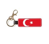 JEJEA Porte-clés de voiture en cuir imprimé drapeau de la Turquie - Joli porte-clés - Accessoires pour clés de voiture - Pour homme et femme