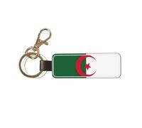 JEJEA Porte-clés de voiture en cuir imprimé drapeau de l'Algérie - Joli porte-clés - Accessoires pour clés de voiture - Pour homme et femme