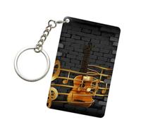 JEJEA Porte-clés double face en acrylique avec impression de notes de guitare, cadeaux d'anniversaire pour meilleurs amis