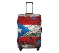 JEJEA Porto Rico Housse de protection pour valise, lavable, anti-rayures, motif drapeau, Noir , XL